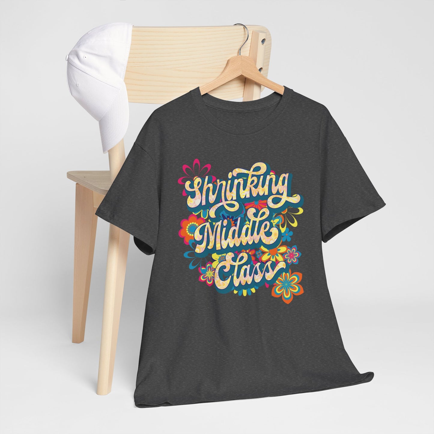 Shrinking Middle Class Flower Power Modern-Retro - T-shirt