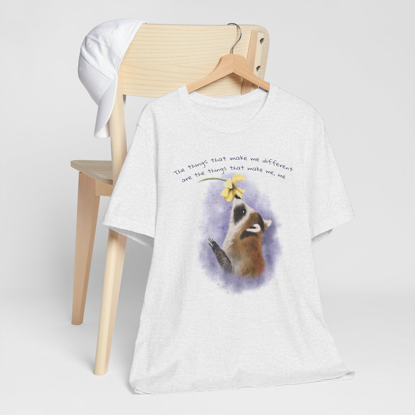 Raccoon and Wildflower - Adult T-shirt