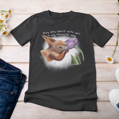 Squirrel and Tulip - Adult T-shirt