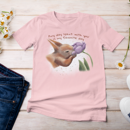 Squirrel and Tulip - Adult T-shirt