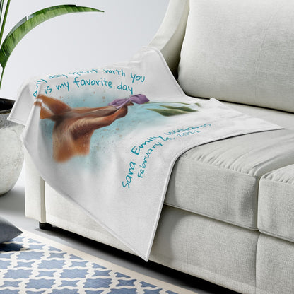 Personalized NEW BABY Blanket - Squirrel and Tulip