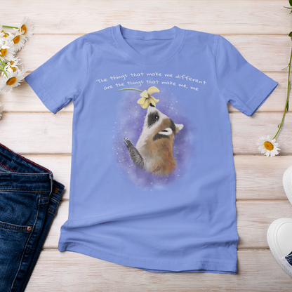 Raccoon and Wildflower - Adult T-shirt