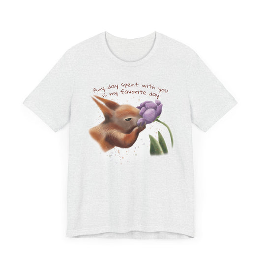 Squirrel and Tulip - Adult T-shirt