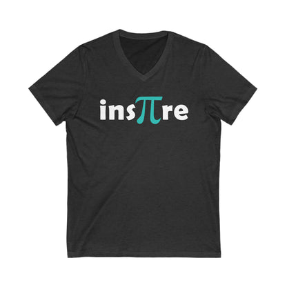 Inspire with the Pi Symbol in turquoise - Teacher V-Neck Tee