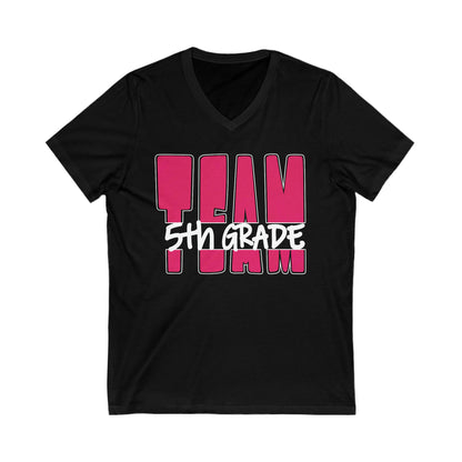 TEAM 5th Grade - Raspberry - V-neck T-shirt