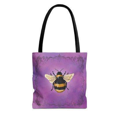 Buzzing Blooms Tote Bag - Artisan Bee Design, Eco-Friendly, Fashionable, Floral Gift, Everyday Carryall, Unique Gift Idea