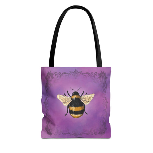 Buzzing Blooms Tote Bag - Artisan Bee Design, Eco-Friendly, Fashionable, Floral Gift, Everyday Carryall, Unique Gift Idea
