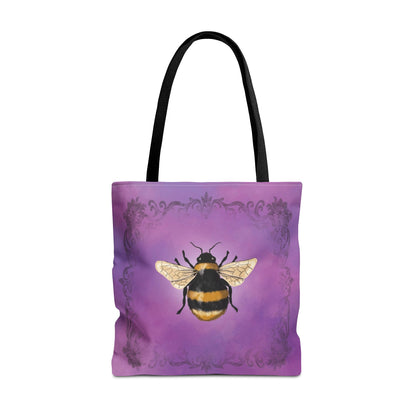 Buzzing Blooms Tote Bag - Artisan Bee Design, Eco-Friendly, Fashionable, Floral Gift, Everyday Carryall, Unique Gift Idea