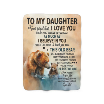 This Old Bear - To My Daughter - Love Dad - Velveteen Plush or Sherpa Blanket