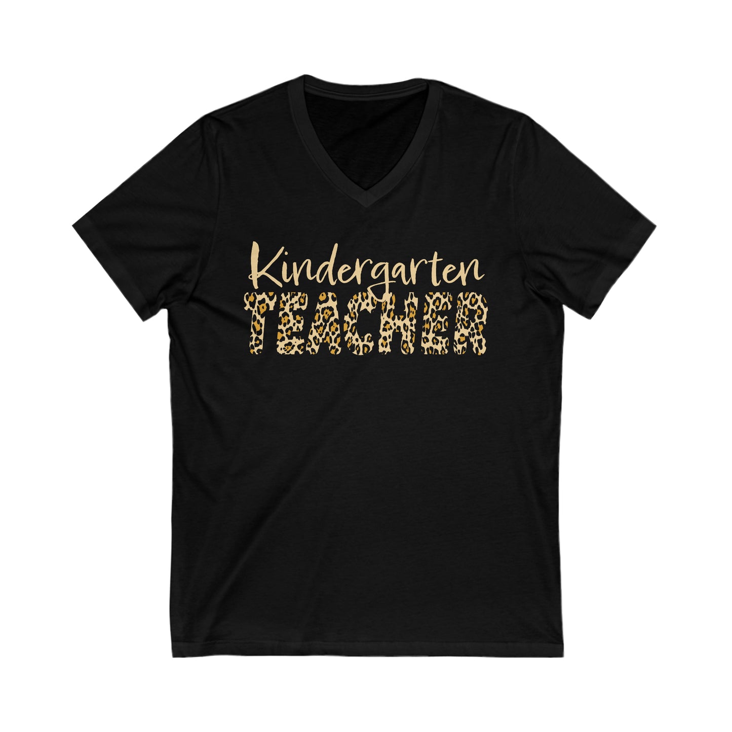 Kindergarten TEACHER in Leopard print - V-Neck Tee