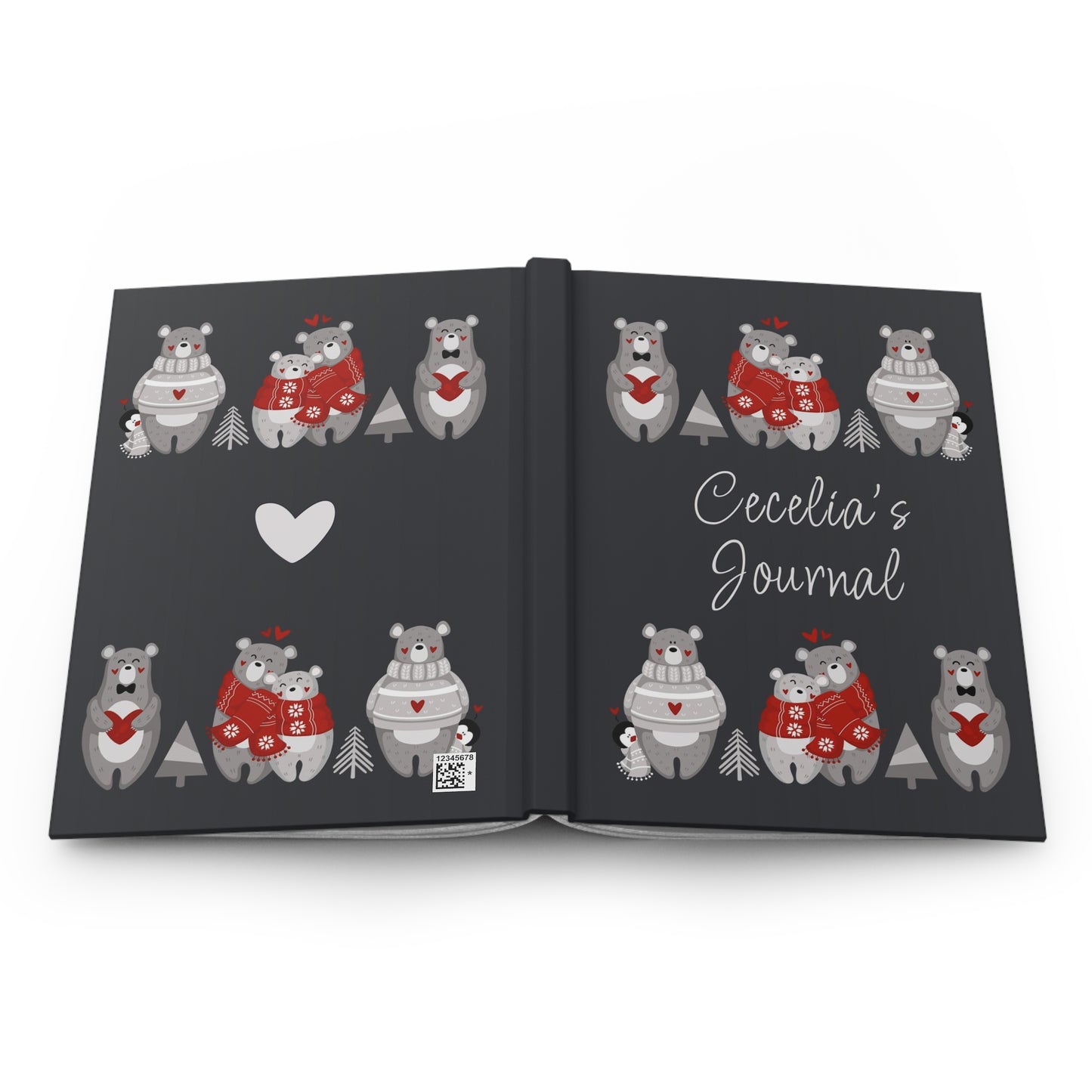 Three Cute Bears - Hardcover Journal - PERSONALIZE