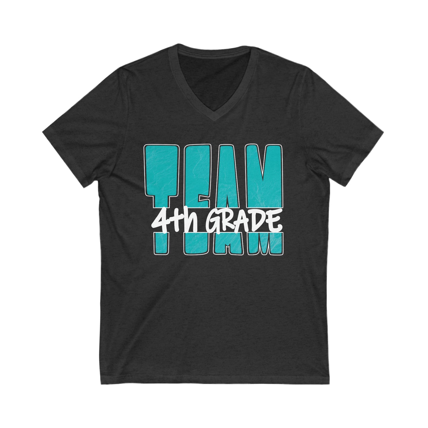 TEAM 4th Grade - Bold Turquoise - V-neck T-shirt