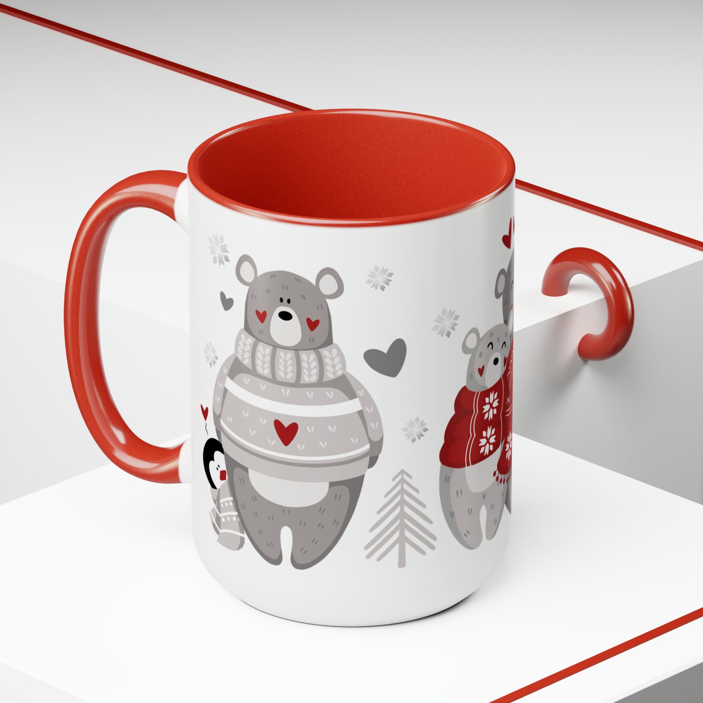 Three Cute Bears - Two Tone Mug - 15 oz