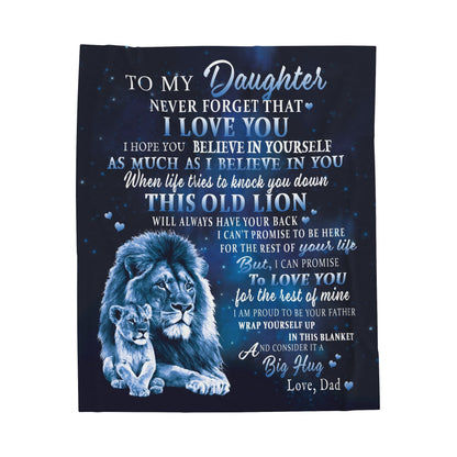 Daughter - This Old Lion - Love Dad - Velveteen Plush or Sherpa Blanket