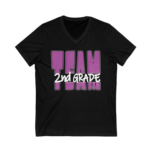 TEAM 2nd Grade - Orchid - V-neck T-shirt