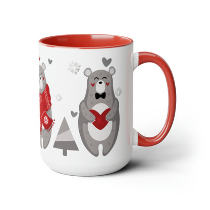 Three Cute Bears - Two Tone Mug - 15 oz