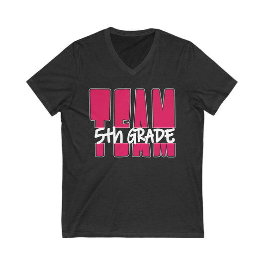 TEAM 5th Grade - Raspberry - V-neck T-shirt