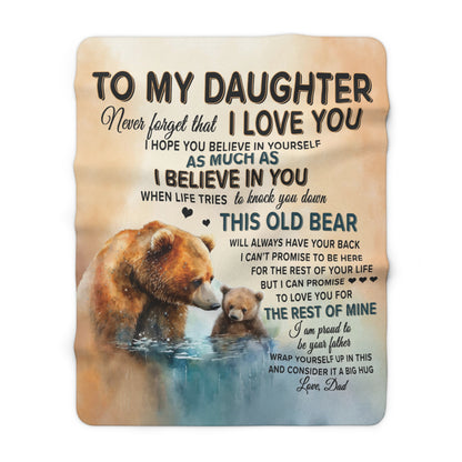 This Old Bear - To My Daughter - Love Dad - Velveteen Plush or Sherpa Blanket