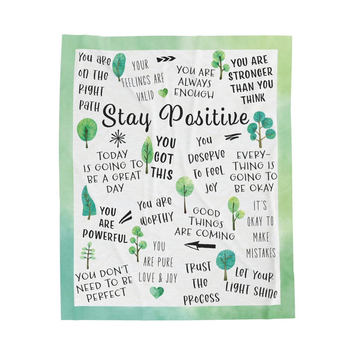 Stay Positive - Velveteen Plush or Sherpa Blanket