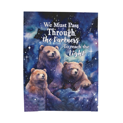 Starry Night Bears - Through the Darkness - Velveteen Plush or Sherpa Blanket