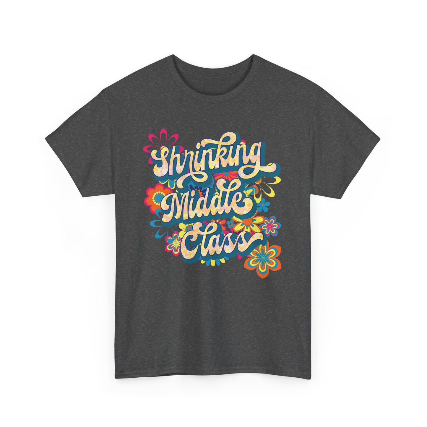 Shrinking Middle Class Flower Power Modern-Retro - T-shirt