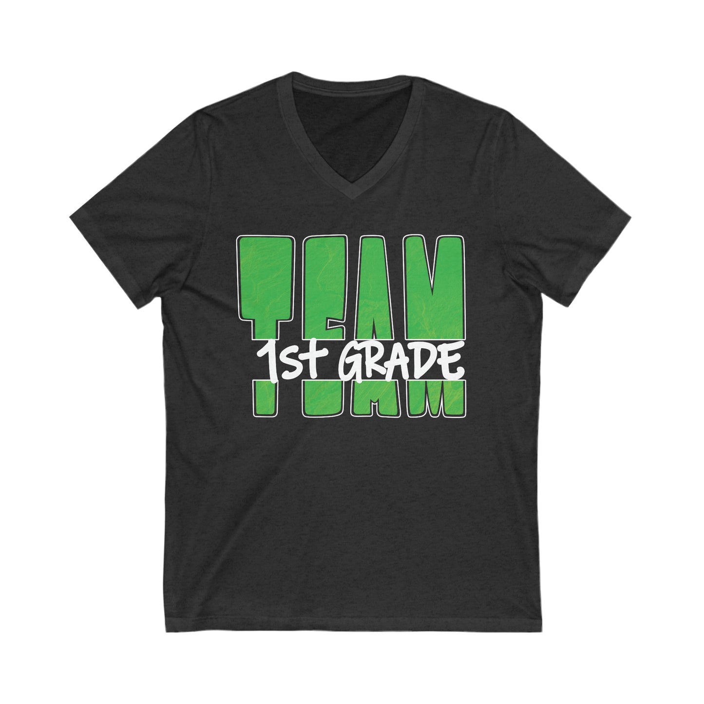 TEAM 1st Grade - Leaf Green - V-neck T-shirt