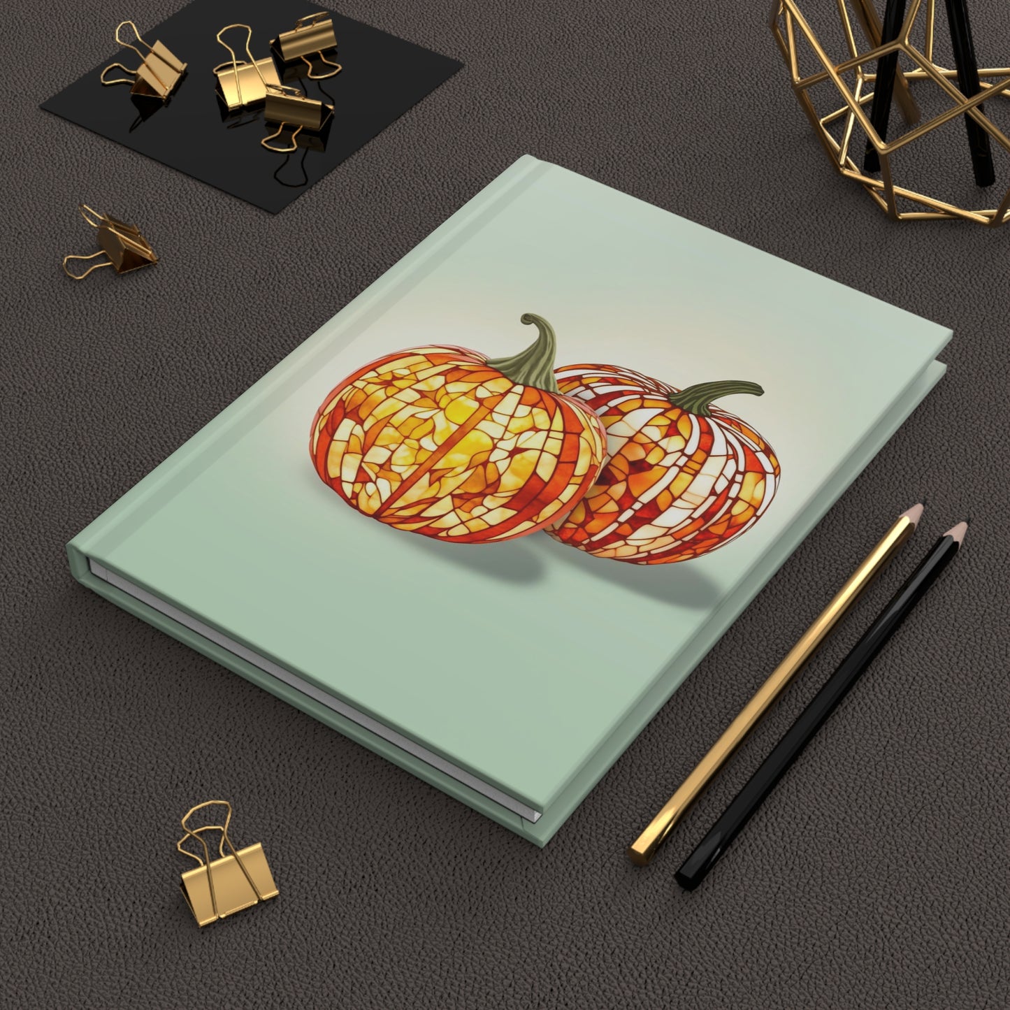 Stained Glass Pumpkins - Hardcover Journal