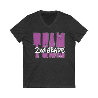 TEAM 2nd Grade - Orchid - V-neck T-shirt