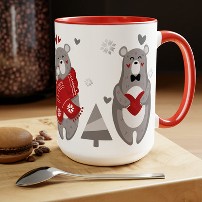 Three Cute Bears - Two Tone Mug - 15 oz