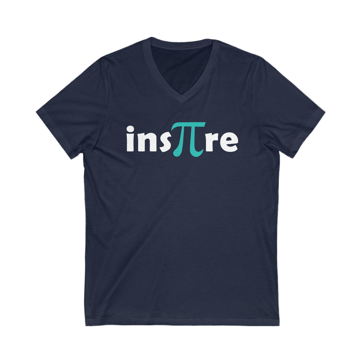 Inspire with the Pi Symbol in turquoise - Teacher V-Neck Tee