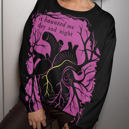 AOP Haunted Heart Sweatshirt - Fallen - Unisex Sizing