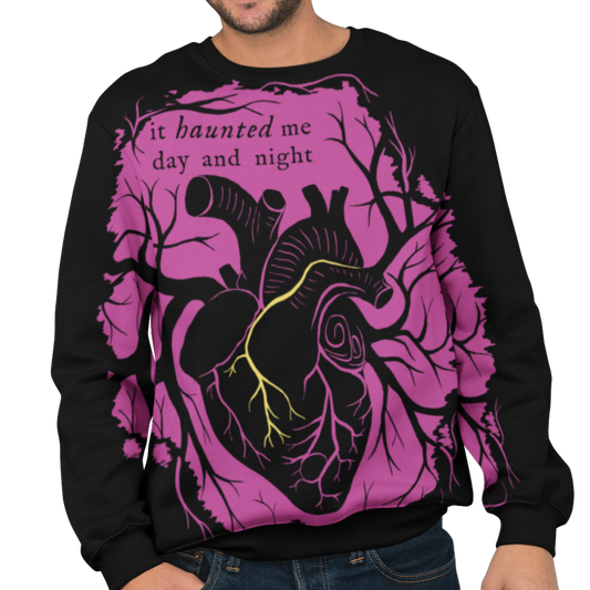 AOP Haunted Heart Sweatshirt - Fallen - Unisex Sizing