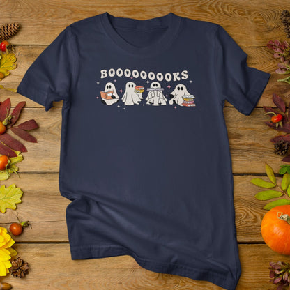 Retro Ghosts Reading Books - Halloween Unisex T-shirt