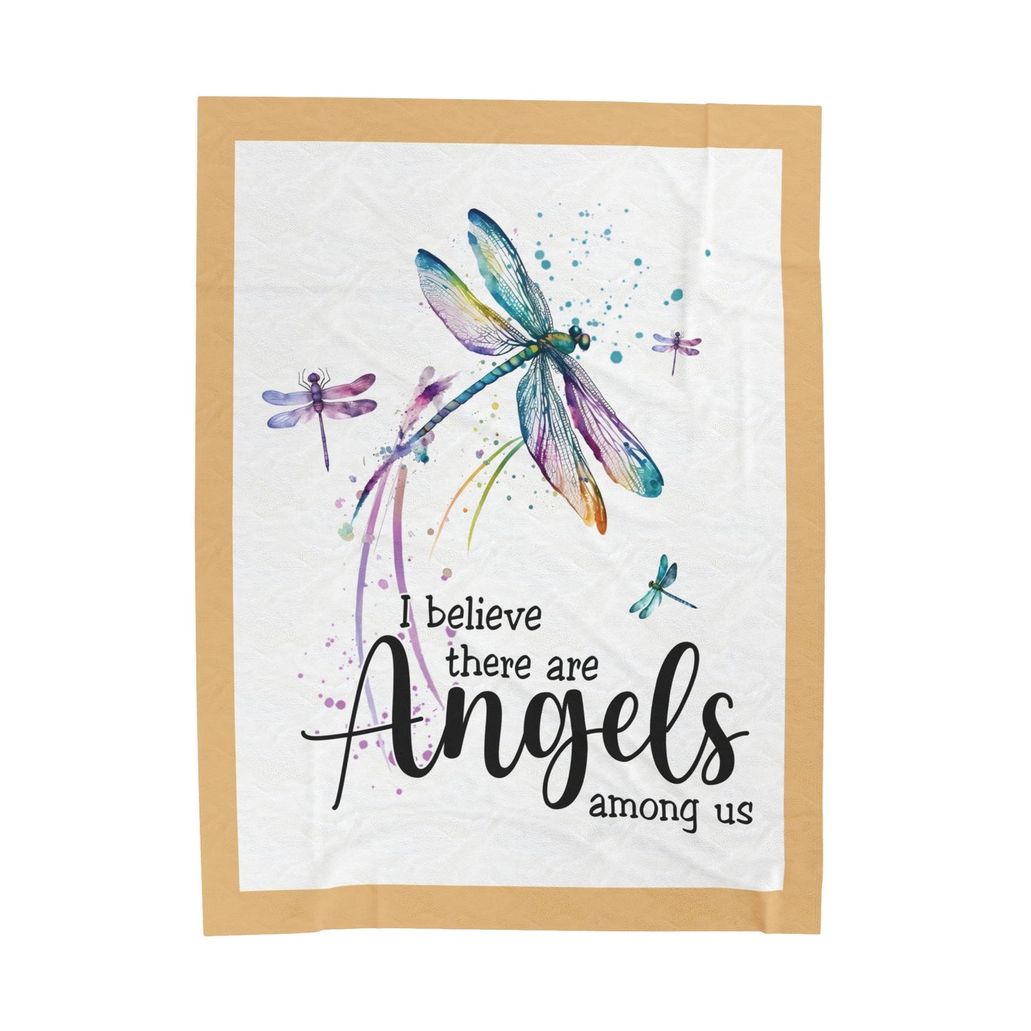 Angels Among Us - Dragonfly - Velveteen Plush or Sherpa Blanket