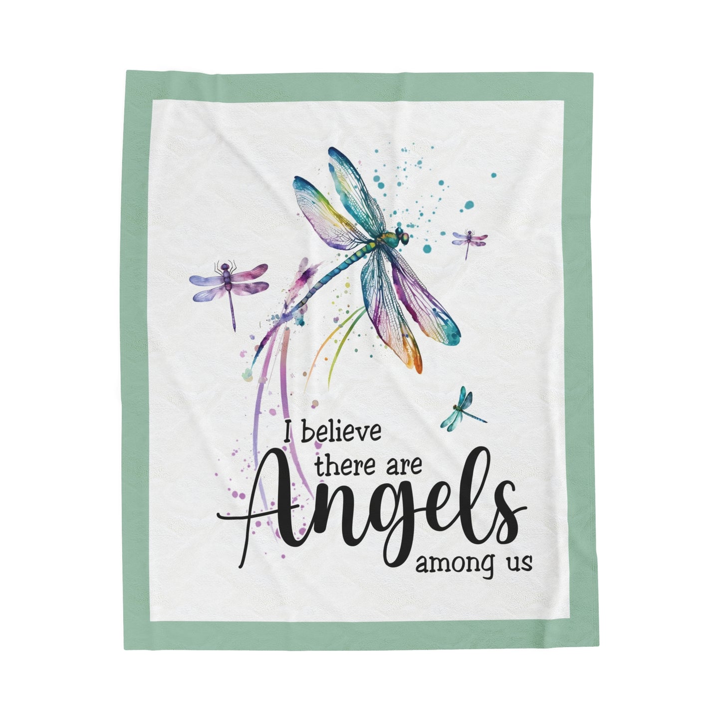 Angels Among Us - Dragonfly - Velveteen Plush or Sherpa Blanket