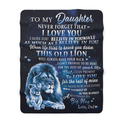 Daughter - This Old Lion - Love Dad - Velveteen Plush or Sherpa Blanket