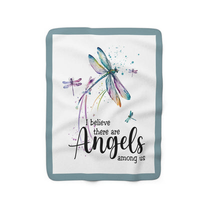 Angels Among Us - Dragonfly - Velveteen Plush or Sherpa Blanket