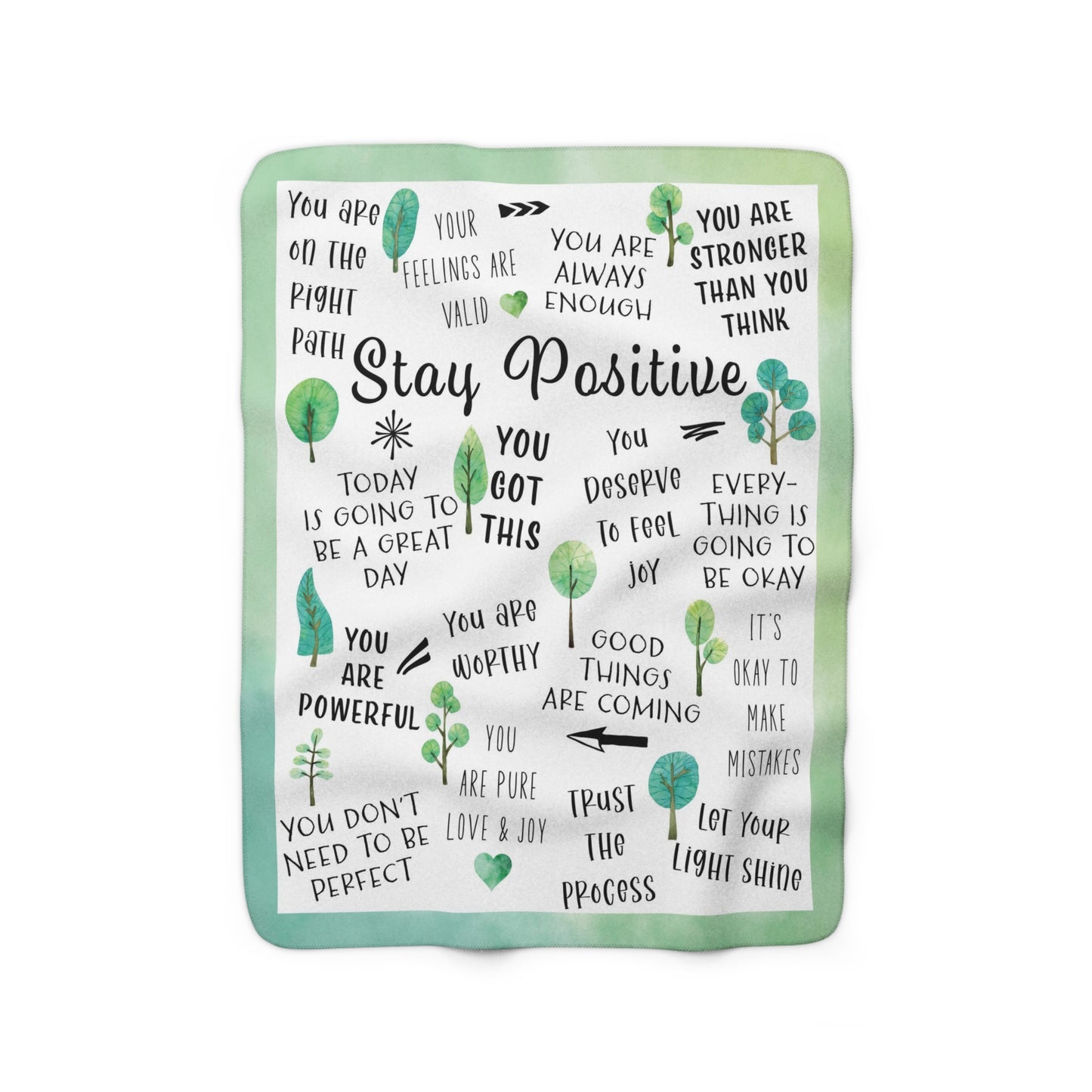 Stay Positive - Velveteen Plush or Sherpa Blanket