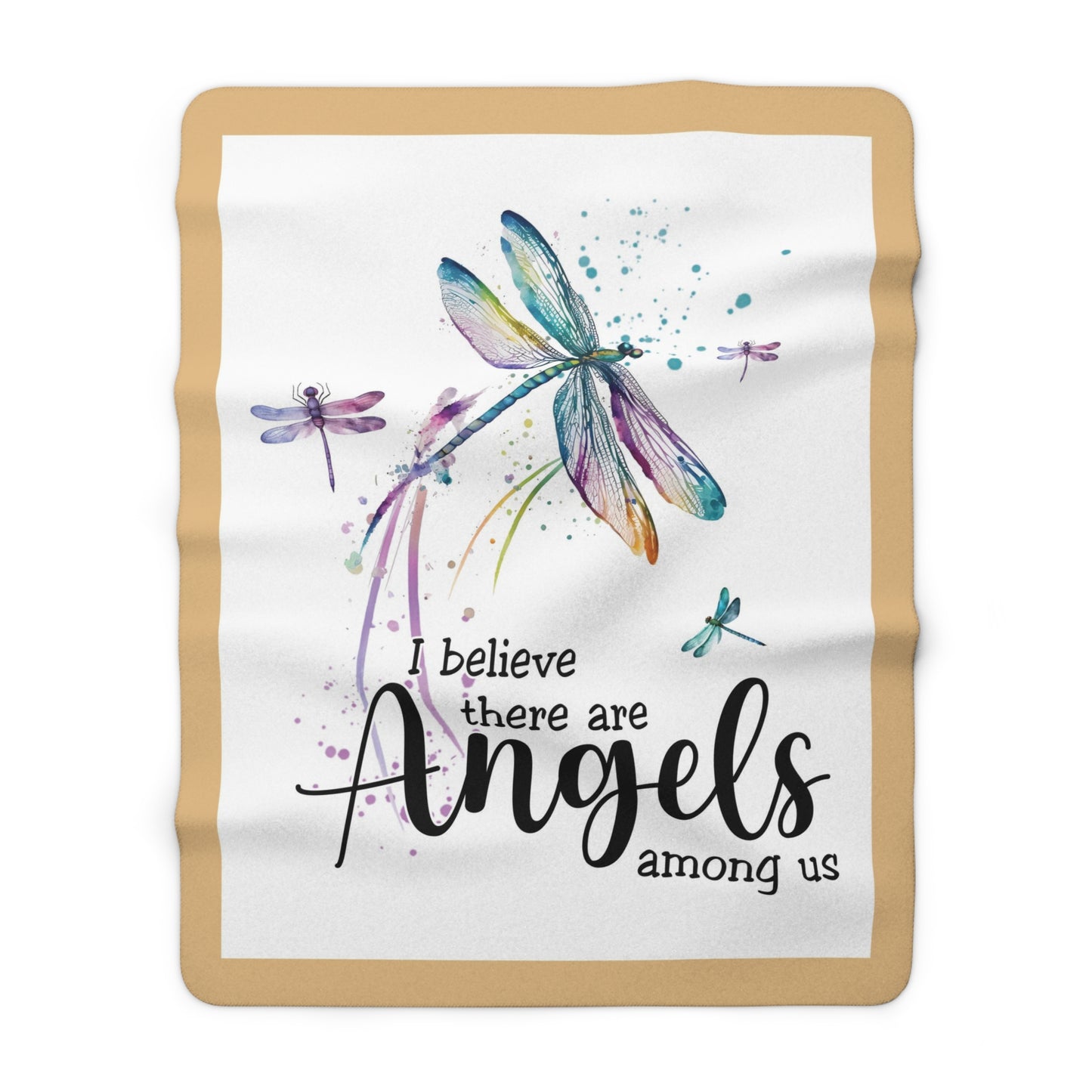 Angels Among Us - Dragonfly - Velveteen Plush or Sherpa Blanket