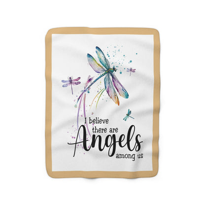 Angels Among Us - Dragonfly - Velveteen Plush or Sherpa Blanket