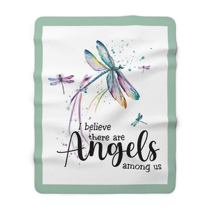 Angels Among Us - Dragonfly - Velveteen Plush or Sherpa Blanket