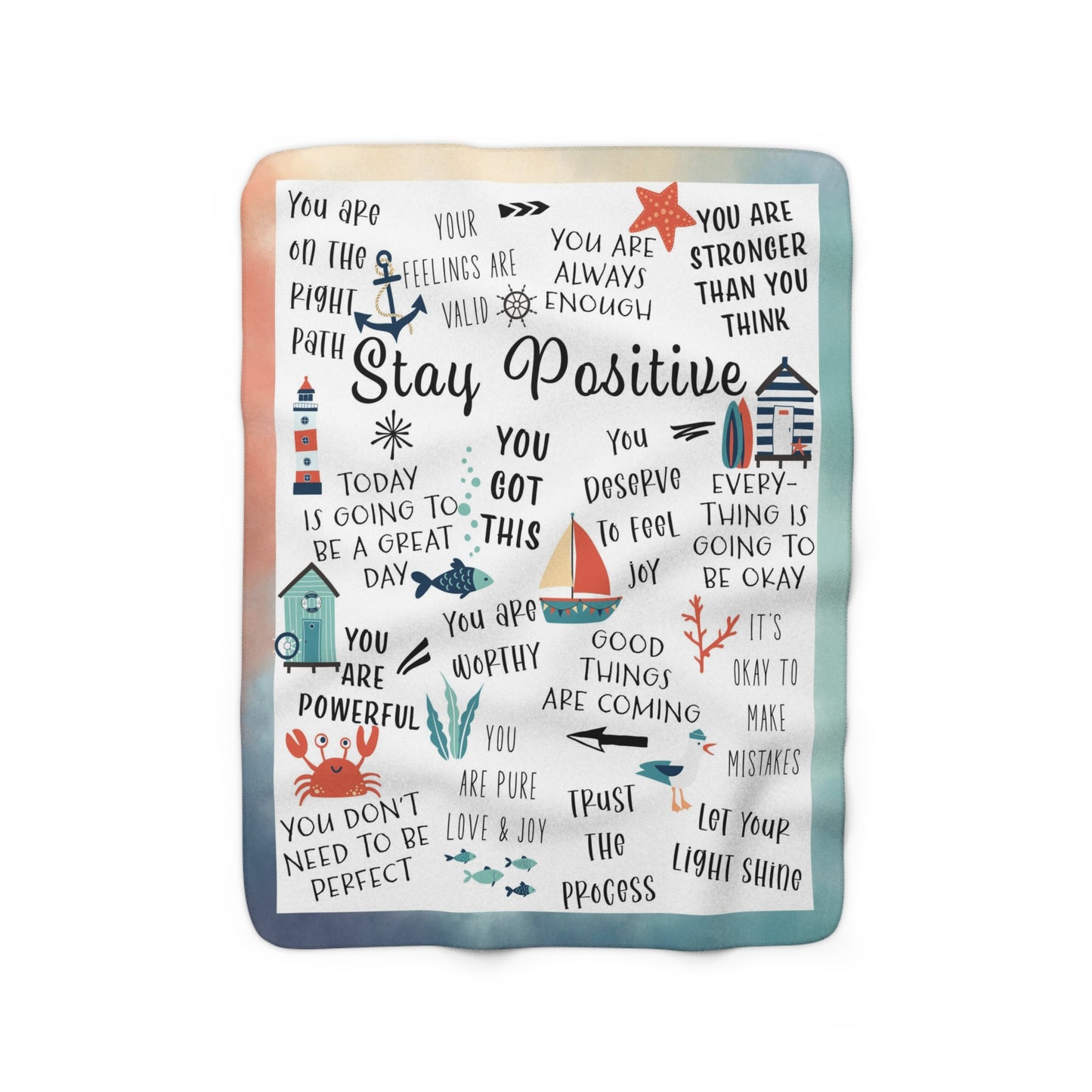 Stay Positive - Velveteen Plush or Sherpa Blanket