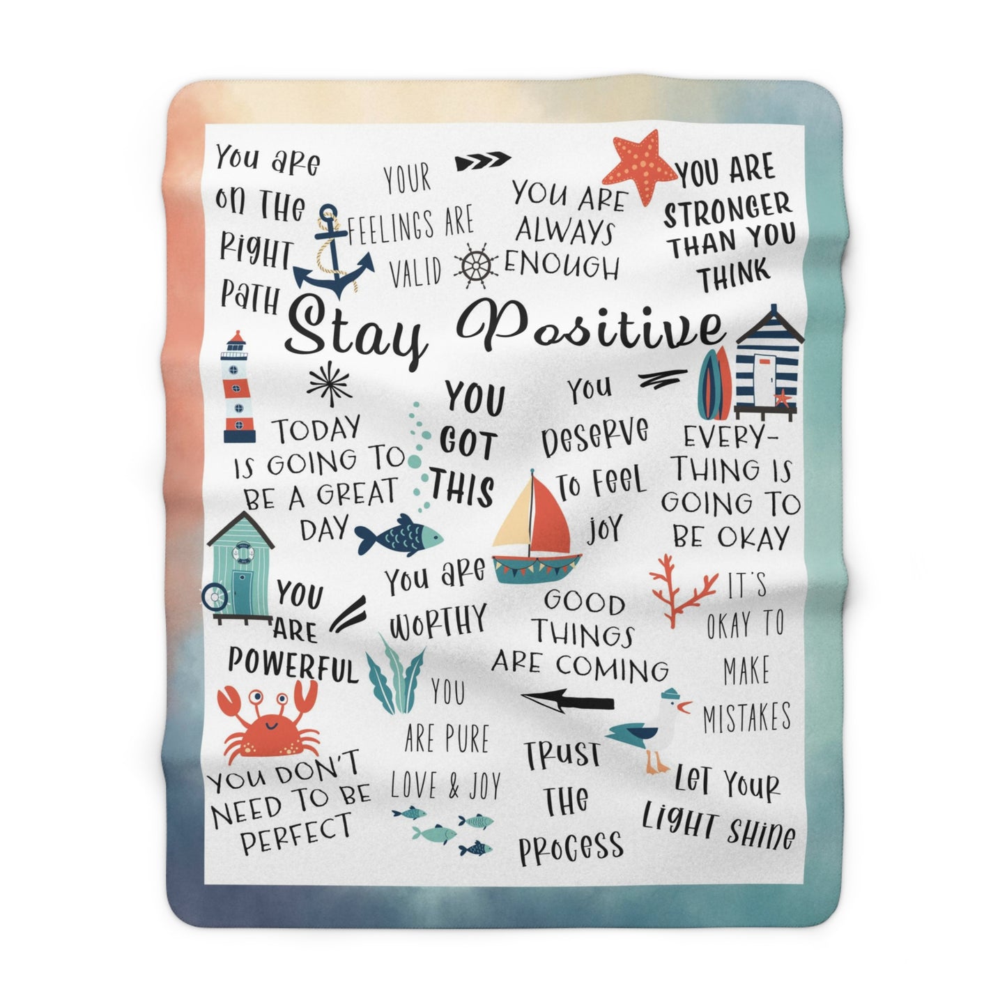 Stay Positive - Velveteen Plush or Sherpa Blanket