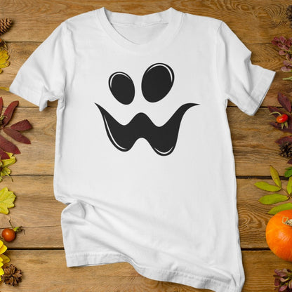 Ghost on White - Spooky Faces of Halloween - Unisex T-shirt