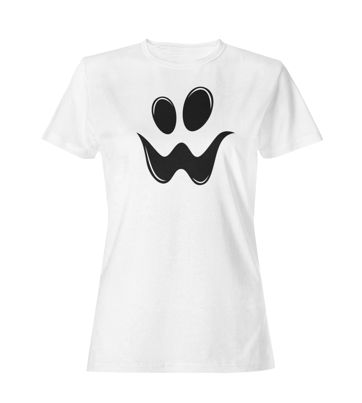 Ghost on White - Spooky Faces of Halloween - Unisex T-shirt