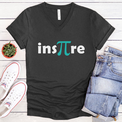 Inspire with the Pi Symbol in turquoise - Teacher V-Neck Tee