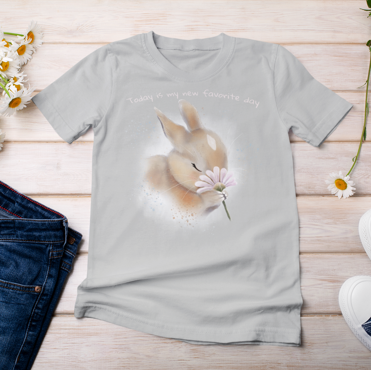 Bunny and Daisy - Adult T-shirt