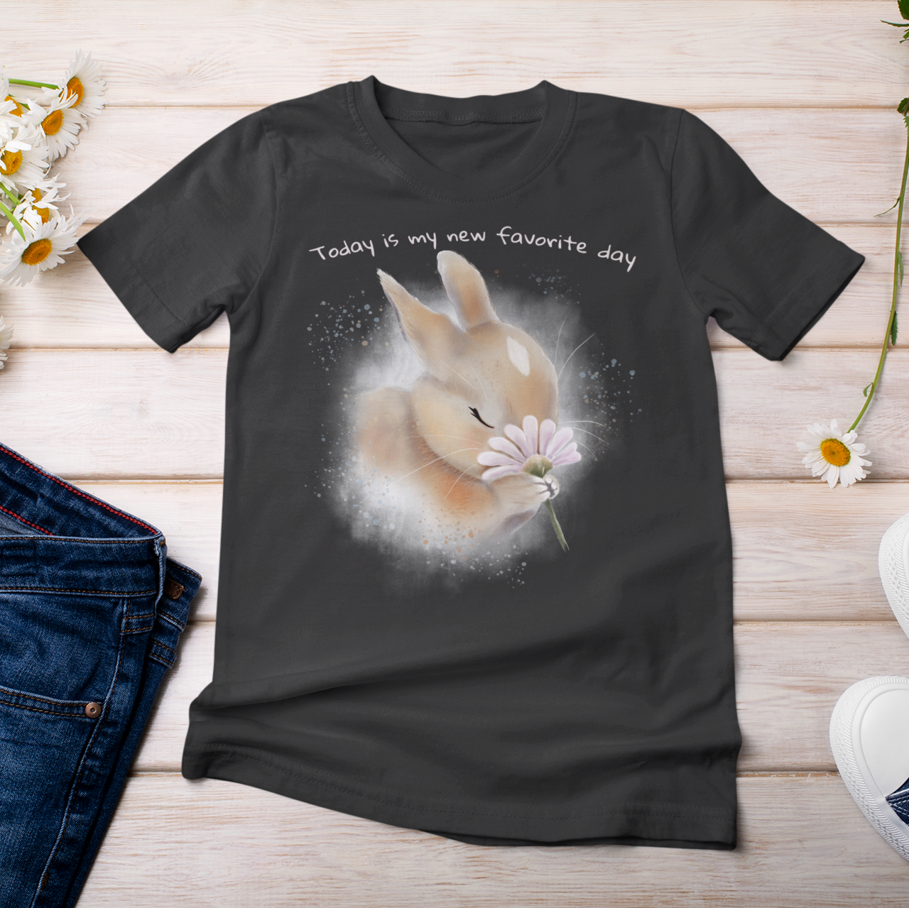 Bunny and Daisy - Adult T-shirt