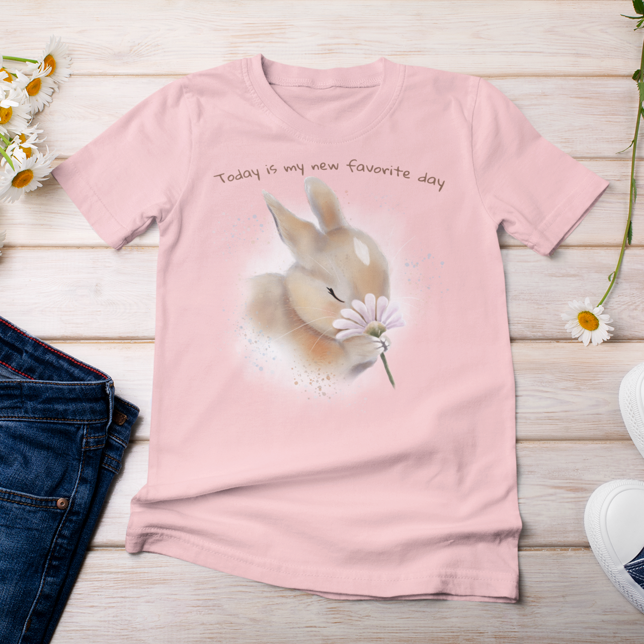 Bunny and Daisy - Adult T-shirt