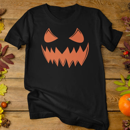 Scary Pumpkin on Black - Spooky Faces of Halloween - Unisex T-shirt